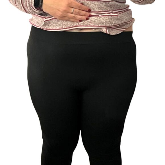 Connection 18 SIZE 1X Cozy Warm Comfort Seamless Fleece Lined Mid Rise Leggings - Picture 9 of 10